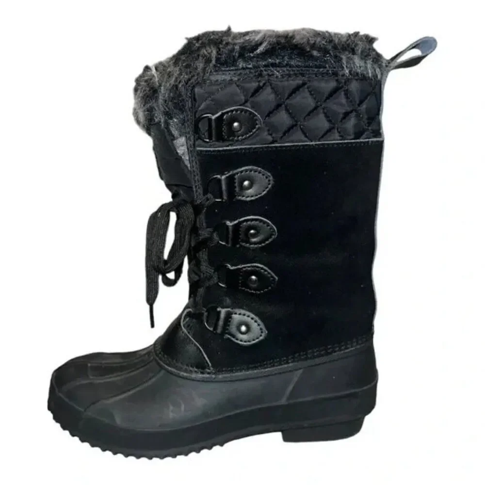 Khombu Women's Colby Tall Pac Boots Winter Snow Duck Waterproof Insulated 7M EUC